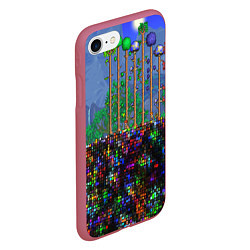 Чехол iPhone 7/8 матовый TERRARIA, цвет: 3D-малиновый — фото 2
