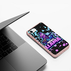 Чехол iPhone 7/8 матовый Fortnite LLAMA, цвет: 3D-светло-розовый — фото 2