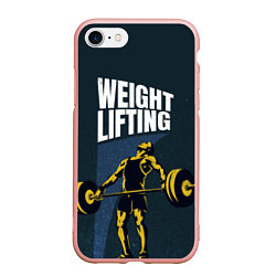 Чехол iPhone 7/8 матовый Wheight lifting, цвет: 3D-светло-розовый