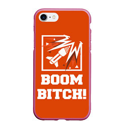 Чехол iPhone 7/8 матовый Boom Bitch!, цвет: 3D-малиновый