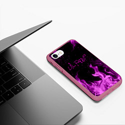 Чехол iPhone 7/8 матовый LIL PEEP FIRE, цвет: 3D-малиновый — фото 2