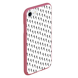 Чехол iPhone 7/8 матовый LiL PEEP Pattern, цвет: 3D-малиновый — фото 2