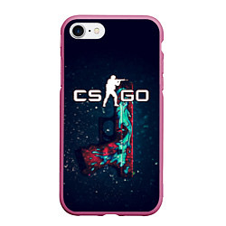 Чехол iPhone 7/8 матовый Counter Strike, цвет: 3D-малиновый