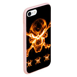 Чехол iPhone 7/8 матовый Черепа, цвет: 3D-светло-розовый — фото 2