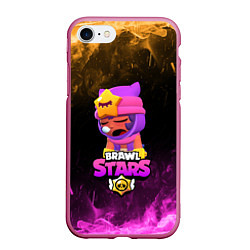 Чехол iPhone 7/8 матовый Brawl Stars Sandy, цвет: 3D-малиновый