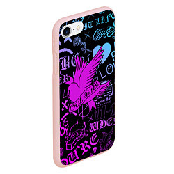 Чехол iPhone 7/8 матовый LIL PEEP, цвет: 3D-светло-розовый — фото 2