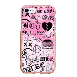 Чехол iPhone 7/8 матовый LIL PEEP, цвет: 3D-светло-розовый