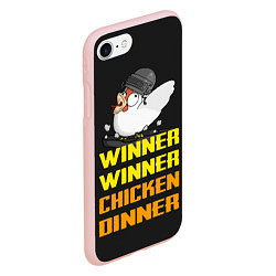 Чехол iPhone 7/8 матовый Winner Chicken Dinner, цвет: 3D-светло-розовый — фото 2