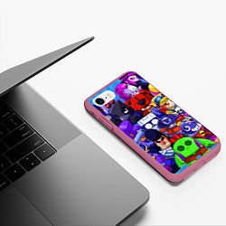 Чехол iPhone 7/8 матовый BRAWL STARS ALL BRAWLER, цвет: 3D-малиновый — фото 2