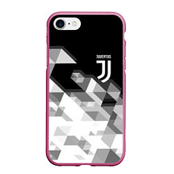 Чехол iPhone 7/8 матовый JUVENTUS, цвет: 3D-малиновый