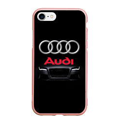 Чехол iPhone 7/8 матовый AUDI, цвет: 3D-светло-розовый