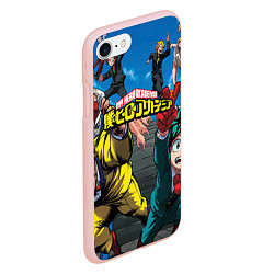 Чехол iPhone 7/8 матовый My Hero Academia все герои, цвет: 3D-светло-розовый — фото 2