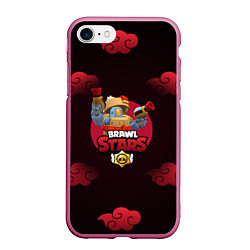 Чехол iPhone 7/8 матовый Brawl Stars Dumpling Darryl, цвет: 3D-малиновый