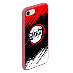 Чехол iPhone 7/8 матовый KIMETSU NO YAIBA, цвет: 3D-малиновый — фото 2