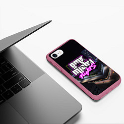 Чехол iPhone 7/8 матовый GTA VI: MIAMI NIGHTS, цвет: 3D-малиновый — фото 2