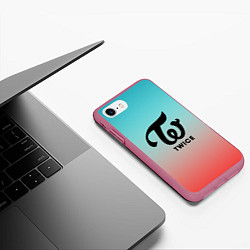 Чехол iPhone 7/8 матовый TWICE, цвет: 3D-малиновый — фото 2