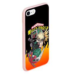 Чехол iPhone 7/8 матовый MY HERO ACADEMIA яркое пламя, цвет: 3D-светло-розовый — фото 2