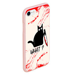 Чехол iPhone 7/8 матовый What cat, цвет: 3D-светло-розовый — фото 2