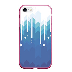 Чехол iPhone 7/8 матовый Пиксельные сливки, цвет: 3D-малиновый