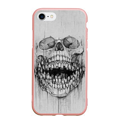 Чехол iPhone 7/8 матовый Dentist skull, цвет: 3D-светло-розовый