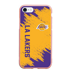 Чехол iPhone 7/8 матовый LA LAKERS, цвет: 3D-светло-розовый