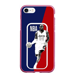 Чехол iPhone 7/8 матовый NBA Kobe Bryant, цвет: 3D-малиновый