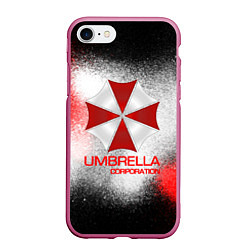 Чехол iPhone 7/8 матовый UMBRELLA CORP, цвет: 3D-малиновый