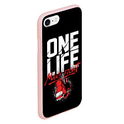 Чехол iPhone 7/8 матовый One Life Many Fight, цвет: 3D-светло-розовый — фото 2
