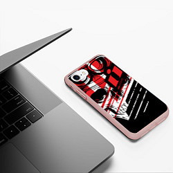 Чехол iPhone 7/8 матовый Череп Icon красный, цвет: 3D-светло-розовый — фото 2