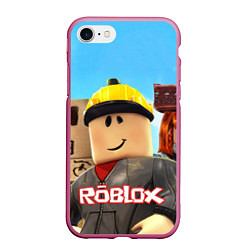 Чехол iPhone 7/8 матовый ROBLOX, цвет: 3D-малиновый