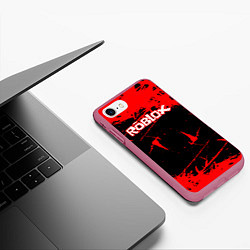 Чехол iPhone 7/8 матовый ROBLOX, цвет: 3D-малиновый — фото 2