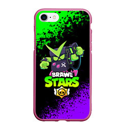 Чехол iPhone 7/8 матовый BRAWL STARS VIRUS 8-BIT, цвет: 3D-малиновый