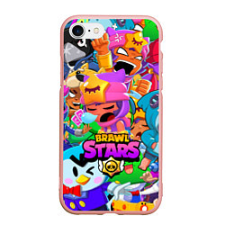Чехол iPhone 7/8 матовый BRAWL STARS SANDY, цвет: 3D-светло-розовый
