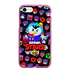 Чехол iPhone 7/8 матовый BRAWL STARS MRP, цвет: 3D-малиновый