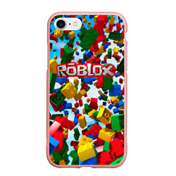 Чехол iPhone 7/8 матовый Roblox Cubes, цвет: 3D-светло-розовый