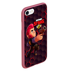 Чехол iPhone 7/8 матовый Brawl Stars Colt Кольт, цвет: 3D-малиновый — фото 2