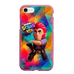 Чехол iPhone 7/8 матовый Brawl Stars Colt Кольт, цвет: 3D-малиновый