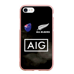 Чехол iPhone 7/8 матовый ALL BLACKS, цвет: 3D-светло-розовый