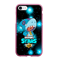 Чехол iPhone 7/8 матовый Brawl stars leon shark