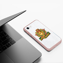 Чехол iPhone 7/8 матовый Бывших не бывает погранвойска, цвет: 3D-светло-розовый — фото 2