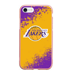 Чехол iPhone 7/8 матовый LA LAKERS KOBE BRYANT, цвет: 3D-светло-розовый