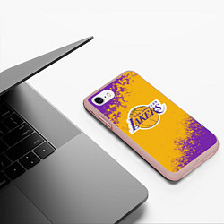 Чехол iPhone 7/8 матовый LA LAKERS KOBE BRYANT, цвет: 3D-светло-розовый — фото 2