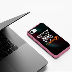 Чехол iPhone 7/8 матовый The Division 2 Logo, цвет: 3D-малиновый — фото 2