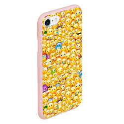 Чехол iPhone 7/8 матовый Смайлики Emoji, цвет: 3D-светло-розовый — фото 2
