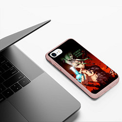 Чехол iPhone 7/8 матовый Доктор Стоун, цвет: 3D-светло-розовый — фото 2