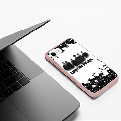 Чехол iPhone 7/8 матовый LINKIN PARKспина, цвет: 3D-светло-розовый — фото 2