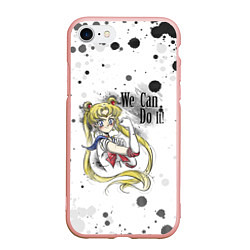 Чехол iPhone 7/8 матовый Sailor Moon We can do it!, цвет: 3D-светло-розовый