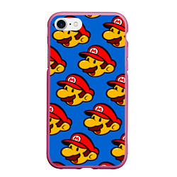 Чехол iPhone 7/8 матовый Mario, цвет: 3D-малиновый