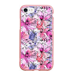 Чехол iPhone 7/8 матовый Акварельные цветы, цвет: 3D-баблгам