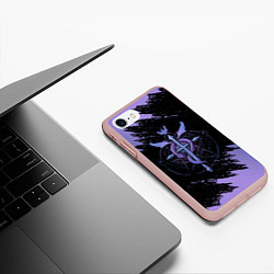 Чехол iPhone 7/8 матовый Стальной алхимик, цвет: 3D-светло-розовый — фото 2